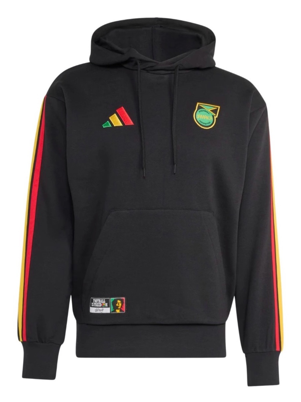 Men's Adidas Black Jamaica X Bob Marley DNA Rasta  Fleece Pullover Hoodie